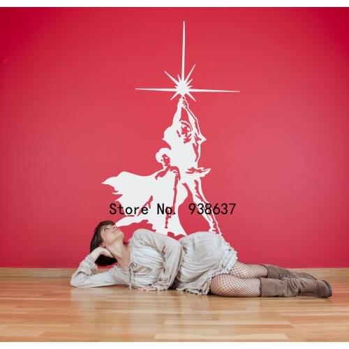 Luke & Leia Jedi Pose Wall Decal Living Room adesivo de paredes Removable Art Stickers Wallpaper Waterproof Decals Bedroom ZA902