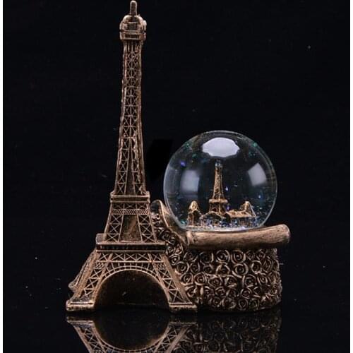 New Desktop Ornament Fake Eiffel Tower Imitation Crystal Ball Resin Decoration Craft Home Ornament Figurines & Miniatures