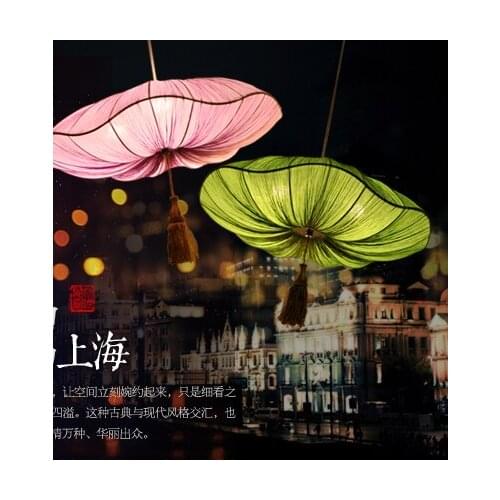 New Chinese Cloth Creative Modern Pendant Lamp Living Room Lights Restaurant D70cm luminaire suspendu