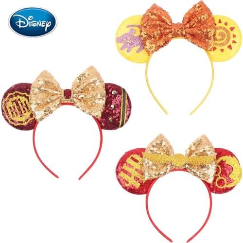 New 5'' Big Sequins Bow Cartoon Mouse Ears Hairband Kids Headband Women Party Decoration European Trendy Hair Accessories