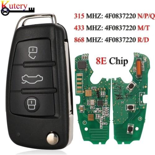 Kutery Original Folding Remote Car Key For Audi A6L Q7 3 Buttons 8E Chip 868MHZ FSK Modulation 4F0837220R/AD