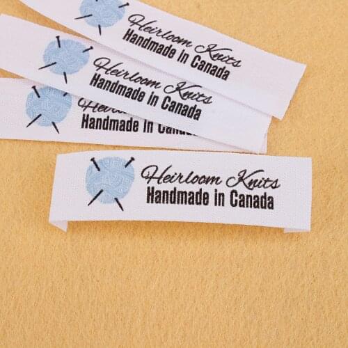 Custom Sewing Label, Handmade Tags, Name,Cotton Ribbon, Logo or Text, Personalized Brand, Knitting Crochet, 15mm x 70mm (MD5234)