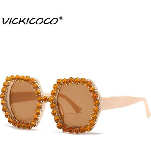 Shiny Diamond Sunglasses Women Oversized Square Ladies Big Frame 2020 Fashion Retro Candy Crystal Rhinestone Sunglasses UV400