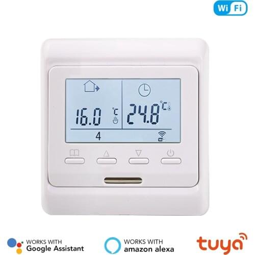 Tuya 220V LCD Screen wifi Voice Control Room Thermostat Temperature Controller For Water/Electric floor Heating Water/Gas Boiler