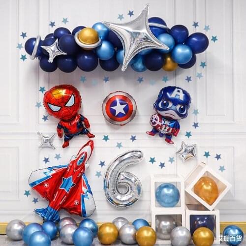 Marvel Superhero Captain America Theme Childrens Happy Birthday Party Decoration Balloon Baby Shower Decorations Gender Reveal