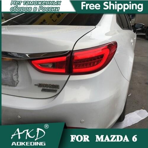 AKD Car Styling for Mazda6 Tail Lights 2013-2018 New Mazda 6 LED Tail Light LED Rear Lamp DRL+Brake+Park+Signal