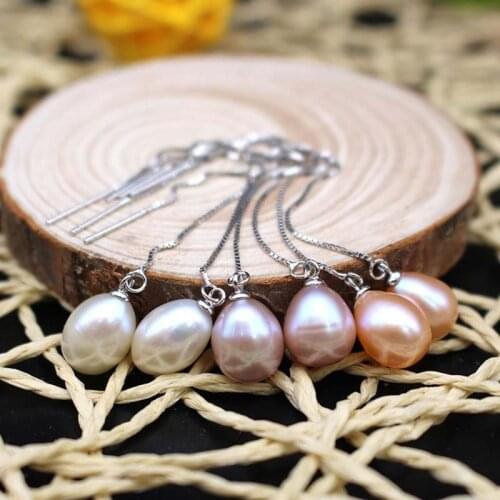 2020 New Water Drop Shape Natural Pearl Long Drop Earrings Jewelry 3 Colors Earring For Women