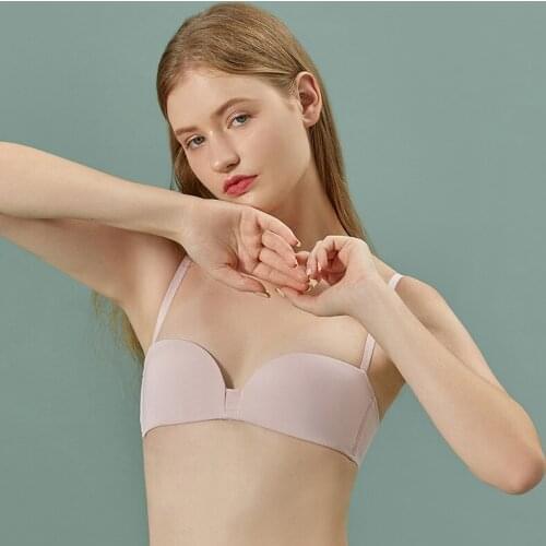 Roseheart New Women Fashion Yellow Blue Wireless Sexy Bras One-Piece Bras Bralette Underwear Seamless Female Bras A B Half Cup