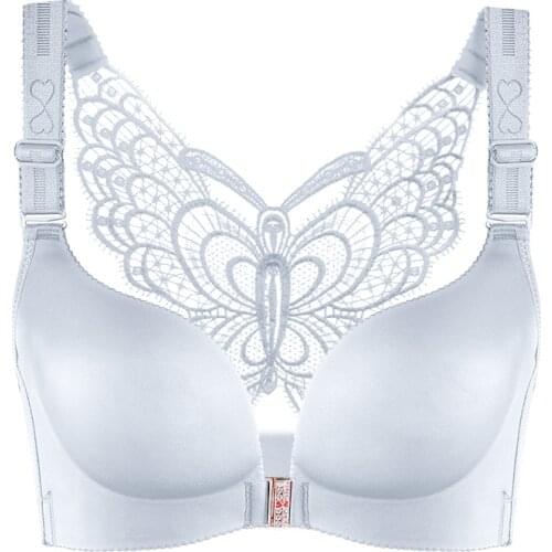 Gather up the beautiful back plus size bra Wireless Adjustment type Butterfly beauty back lingerie femme big size bra 50D 52E Bh