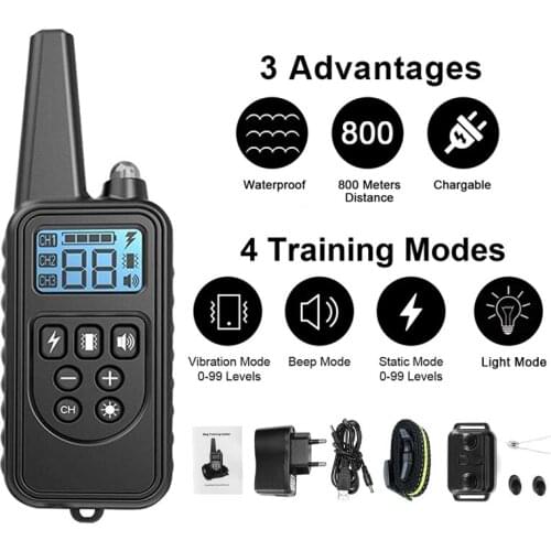 Anti aboiement chien collier 800m dog collier anti aboiement chien Électronique chats bite training colier anti aboiement chien