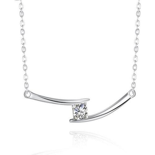 925 Sterling Silver colorNecklace Jewelry Collier Crystal Heart Horse Head Pendant Necklace Fashion Women Jewelry