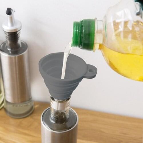 1PC Silicone Collapsible Funnel Flexible Foldable Kitchen Funnel For Liquid Transferring