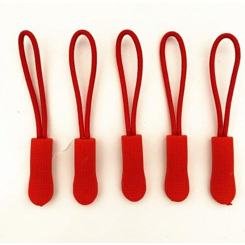 10pcs Red zipper PU zipper handle injection zipper PCV Drawstring head