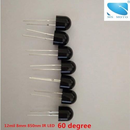 10pcs/lot Black 60 degree 8mm 850nm IR LED Especial customize infrared emitting Diodes For Security CCTV Camera 12mil chip