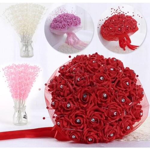 20pcs Pearl Beads String Bouquet Wedding Decoration Bride Holding Flower Garland Decor Pearl Flower Wedding Party Accessories