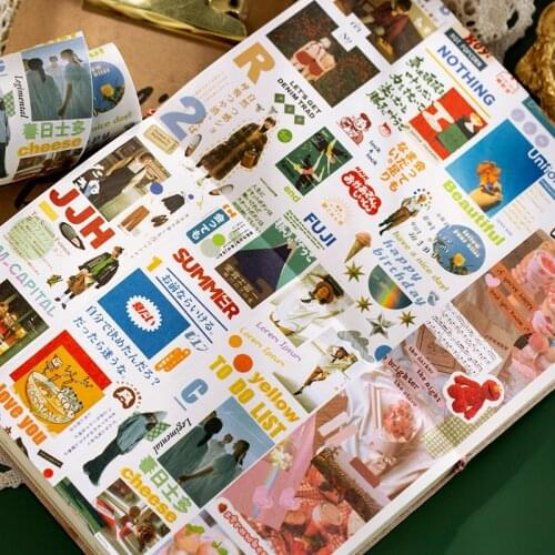 5CM wide Lazy Weekend Series Journal Washi Tape Decorative Adhesive Tape DIY Scrapbooking Sticker Label Japanese stationery
