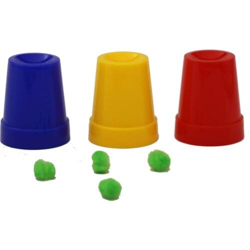 50sets/lot small mini three Cups & Balls 3.4*3.0cm close up Magic Tricks illusion mentalism truco magia children kids toy 82079