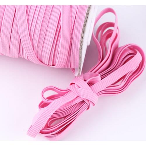 6mm Elastic cord 10M Flat Stretch Cord Spool Baby pink Elastic Bands Sewing Elastic rope for Knitting DIY Accessories