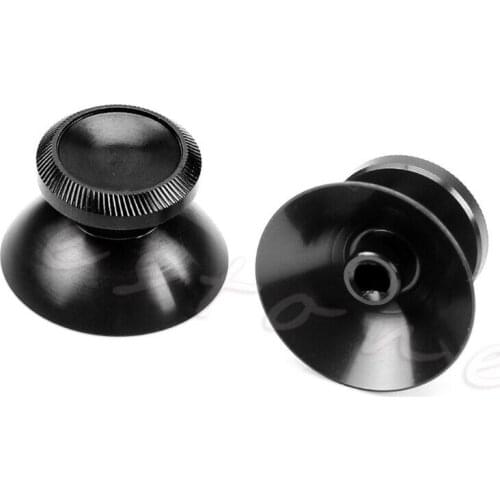 2Pcs Black Aluminum Alloy Metallic Analog Thumbstick for PS4 Dual shock