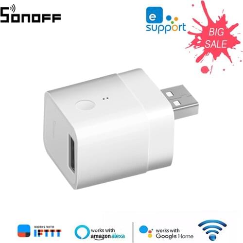 SONOFF Micro-5V Wireless USB Smart Adaptor Smart Home Automation Module Via Ewelink Remote Control Work With Alexa Google Home