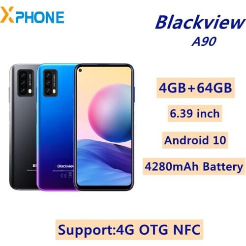Blackview A90 4GB 64GB Smartphone 12MP Back Camera 6.39'' Android 11 4280mAh Helio P60 Octa Core Network 4G Dual SIM OTG NFC