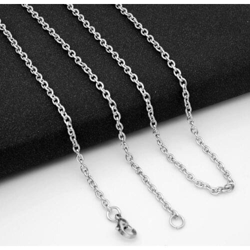 REGELIN 5Pcs/lot 50/55/60/65/70cm Length 316L Stainless Steel Chain O-chain DIY chain Lobster Clasps Simple Chains Necklace