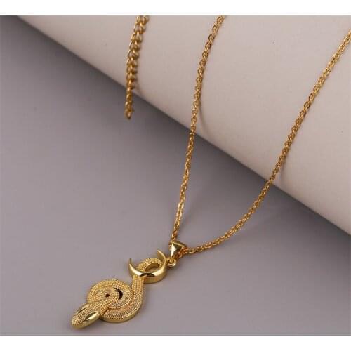 High Quality Copper Metal Gold Color Animal Snake Pendants Necklaces For Women Fashion Stainless Steel Chain Necklace Jewelry