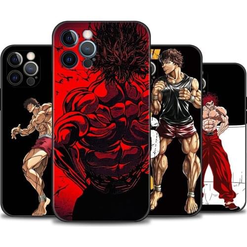 Phone Para For iPhone 12 11 Pro Max XR XS X 7 8 6 6S Plus SE Cover Black Case Soft Capa Baki the Grappler Original anime