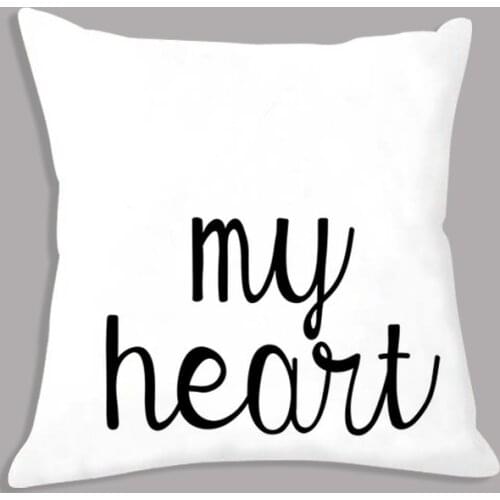 Be Still My Heart Quote Decorative Cushion Sofa Home Decor Minimalist Black White Throw Pillow 45x45cm Seat Cushion