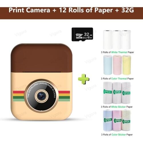 Kids Toy Instant Print Camera Mini Digital Photo Camera With 1080P HD Video Recording Dual Lens Birthday Gifts For Boys Girls