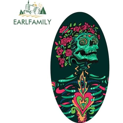 EARLFAMILY 13cm x 7cm for Begonia Skull Cartoon Car Stickers Scratch-proof Refrigerator Decal Windshield Motorcycle Decoration