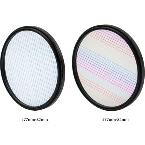 Rainbow/Blue Streaks Effect Filter - 77/82mm Circular Lens Flare Filter Brushed Widescreen Movie Special Effects Filter