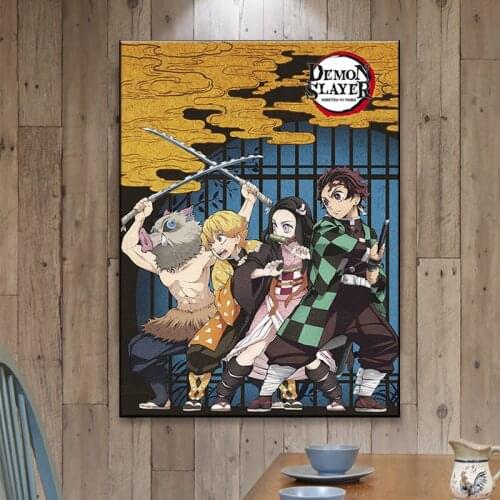 Anime Canvas Painting Demon slayer tanjiro Decor Wall Art Prints Pictures Home Pictures Living Room Bedroom Decoration Poster