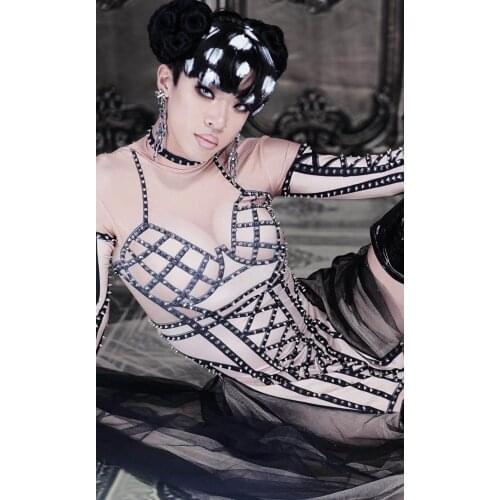 Singer stage show costume Birthday Celebrate Stones Dress