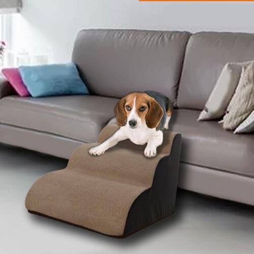 Dog Climbing Ladder 2/3 Step Arc Design Sponge Non-slip Pet Ramp Stairs for Puppy Dog Trainings Dog Supplies