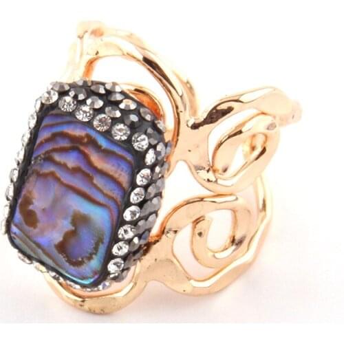 Fashion Vintage Women Rings Crystal Peal Adjustable Lady Ring