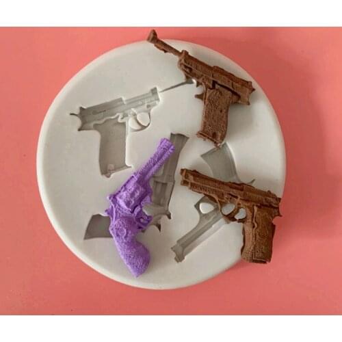 Cartoon Pistol Chocolate Mold DIY Mold Fondant Tool Cupcake Silicone Mold