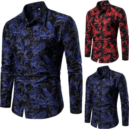 2021 New Mens Regular-fit Printed Shirt Button Long-sleeved Slim Casual Shirt Fashion Comfy High Quality Shirt Camisas De Hombre