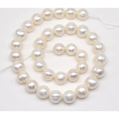 Genuine Freshwater Pearls Loose Beads,Big Size AA 12-13MM White Color Real Pearls For Woman DIY Jewellery,Free Shipping