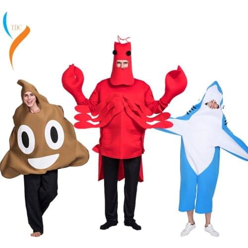 2019 new Halloween Costume For Men Adult Red Lobster shark expression Costume costume funny plus size adulte femme cosplay