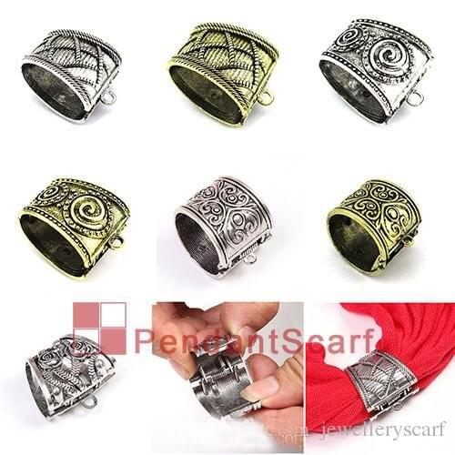 Ew Style Pendant Scarf Jewelry Accessories Design Mixed Spring Opening & Closing System Scarf Pendant Slide Bails Tube, Free S