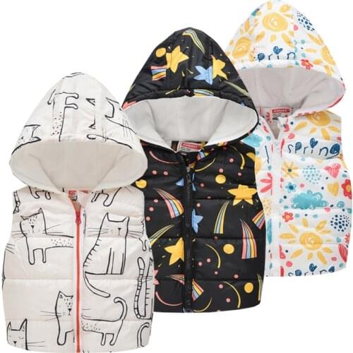 Hooded Boys Girls Fall Autumn Vest Cotton Padded Toddler Waist Coat Childrens Winter Jacket Kids Clothes