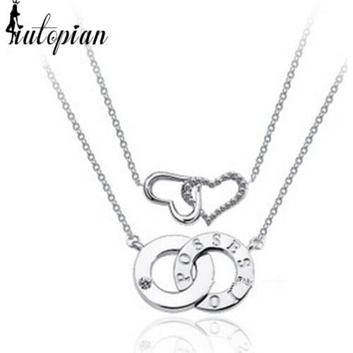 Iutopian Heart Pendant Necklace Made With Austrian Crystal Stellux Two Colors #RG60553