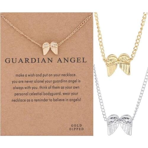 Guardian Angel Silver Color Necklace Wings In Memory Jewellery Pendant Present
