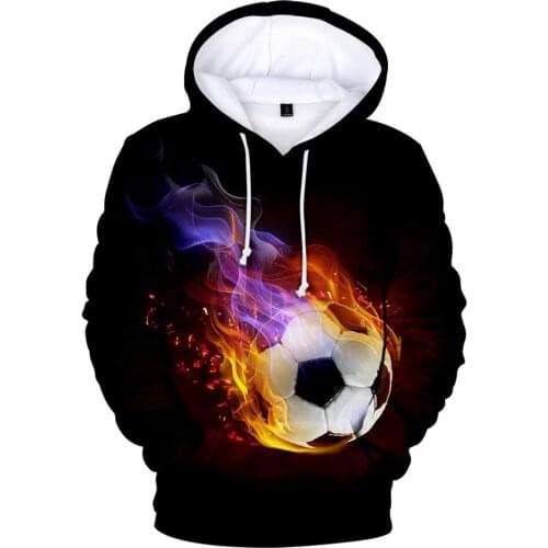 Casual Printed 3D Football Soccer Hoodies Men Women Sweatshirts Fashion Autumn Hooded Suitable Boys Girls Black pullovers