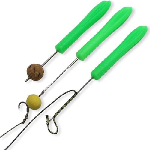 3pcs Bait Carp Fishing Accessories Kit Boilie Drill Carp Bait Needle Safety Barded For Carp Fishing Hair Rig Making Carp Tools