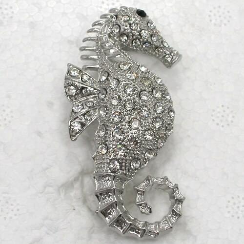 Rhinestone Clear brooch Seahorse Pin brooches C659 A
