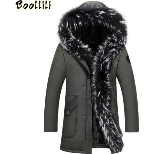 Boolili 2020 Winter Down Jacket Men Coat Jacket with Fur Hood Removable Parka Men Coat Masculine Down Jacket Plus Size 4XL 5XL