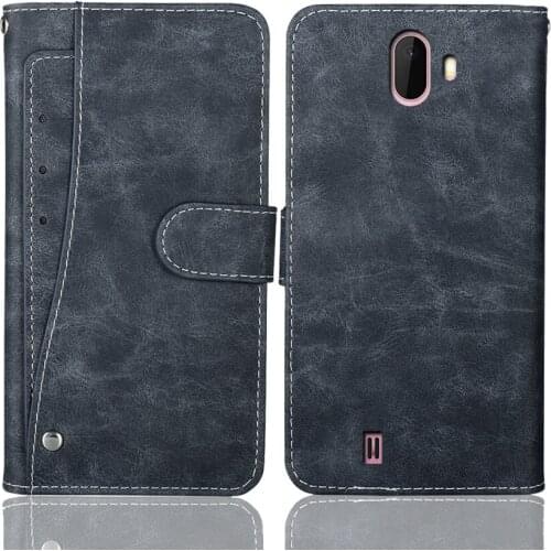 Luxury Wallet Logicom Le Moov 2 Case 5.45" Vintage Flip Leather Protective Cover For Logicom Le Moov 2 Case With Card Slots
