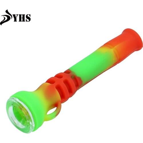 90mm Silicone Smoking Tobacco Pipe with glass bowls Unbreakable Tobacco Hand Pipes for Smoking